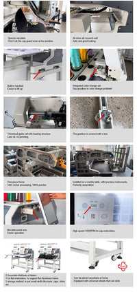 reatek BL-1503 industriell 3-hoders broderimaskin med 15 nåler per hode, høy hastighet og presisjonskontroll for effektiv tekstilproduksjon