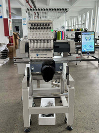 Kreatek III BL-1501 industrial embroidery machine with 12/15 needles, high-speed up to 1200 RPM, automatic cap embroidery, 400x600 mm area, Dahao control system, and user-friendly touchscreen.