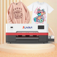 Second generation DTF printer producing vibrant prints on fabric with advanced digital textile technology