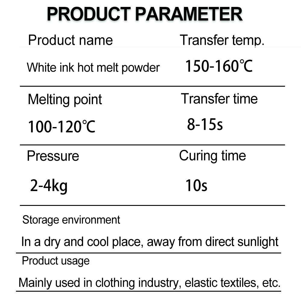 Kreatek DTF-Pulverlim white PES powder 1kg high-quality melt adhesive for textile printing