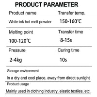 Kreatek DTF-Pulverlim white PES powder 1kg high-quality melt adhesive for textile printing