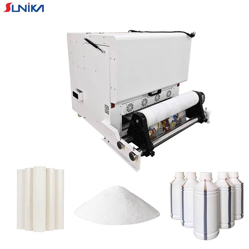 SUNIKA DTF 60cm-Shaker white industrial powder shaker machine with pigment ink bottles and rolls for A3 printing