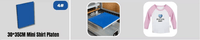 30 x 35cm mini skjorteplate for elektrisk varmepresse with blue plate and printed shirt example