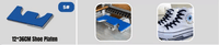 12 x 36cm blue shoe platen for 40 x 50cm electric heat press with shoe imprint examples