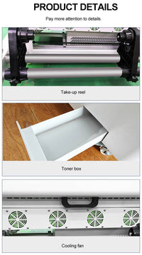SUNIKA DTF 60cm-Shaker with take-up reel, toner box, and cooling fan components for A3 printing tasks