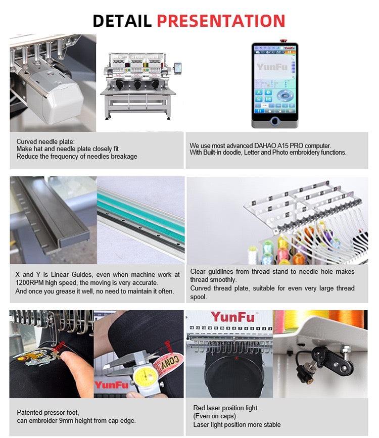 reatek BL-1503 industriell 3-hoders broderimaskin med 15 nåler per hode, høy hastighet og presisjonskontroll for effektiv tekstilproduksjon