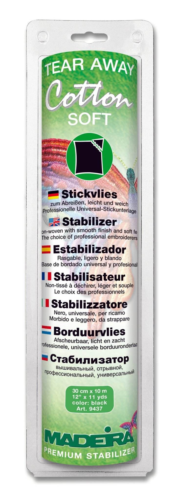 Maderia 9437 Tear Away Stabilizer, Black - Kreatek.no