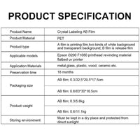 Crystal Labeling AB Film – UV DTF Film for Overføring på Harde Overflater - Kreatek.no