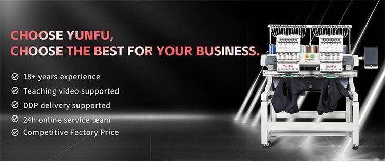 Kreatek BL-1502 profesjonell 2-hoders broderimaskin for høy kapasitet med 15 nåler per hode og automatisert fargebytte.