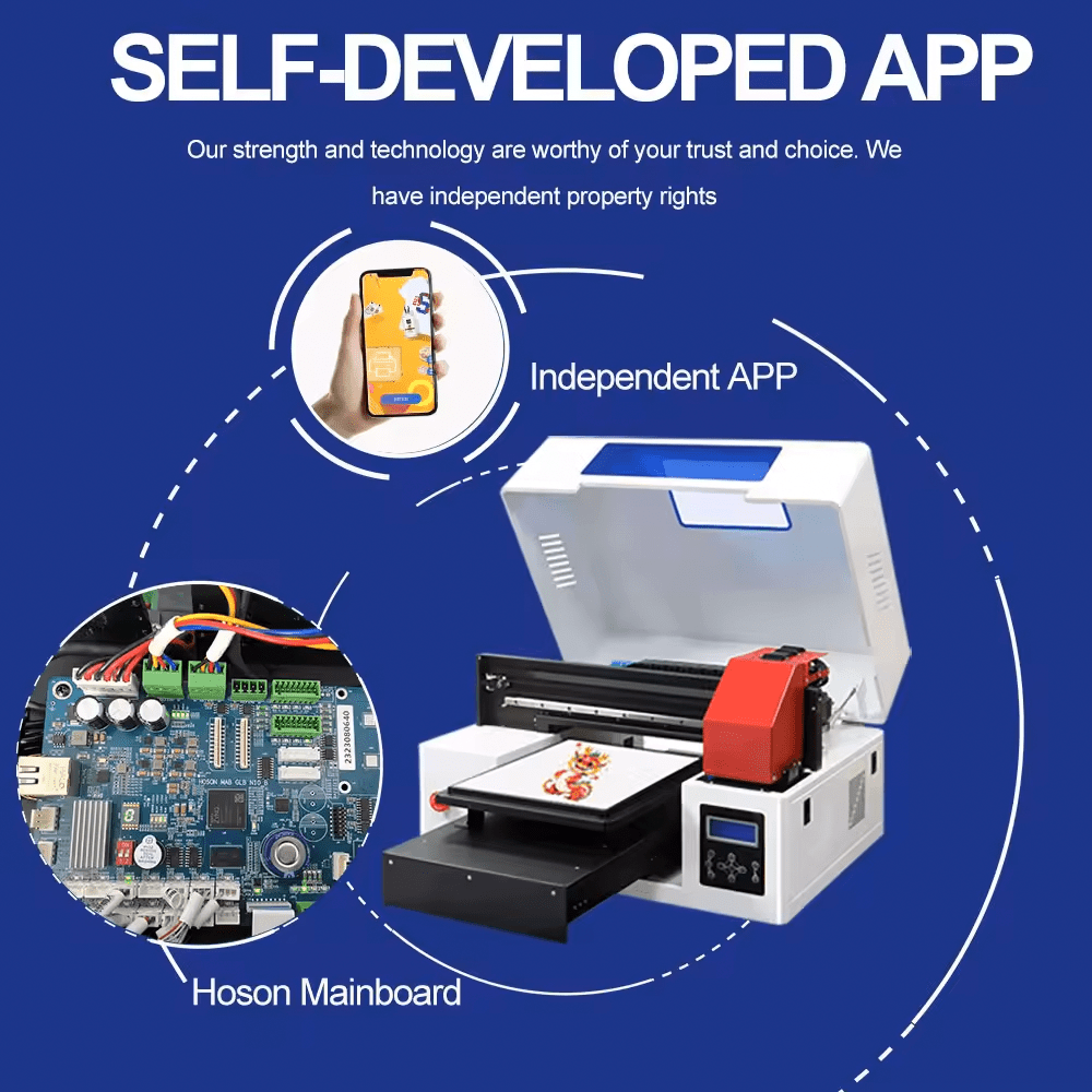Sunika SK-30D DTG printer with self-developed app and Hoson mainboard for precise textile printing