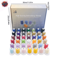 YIGAO embroidery thread set with 63 vibrant polyester spools for durable and creative stitching.