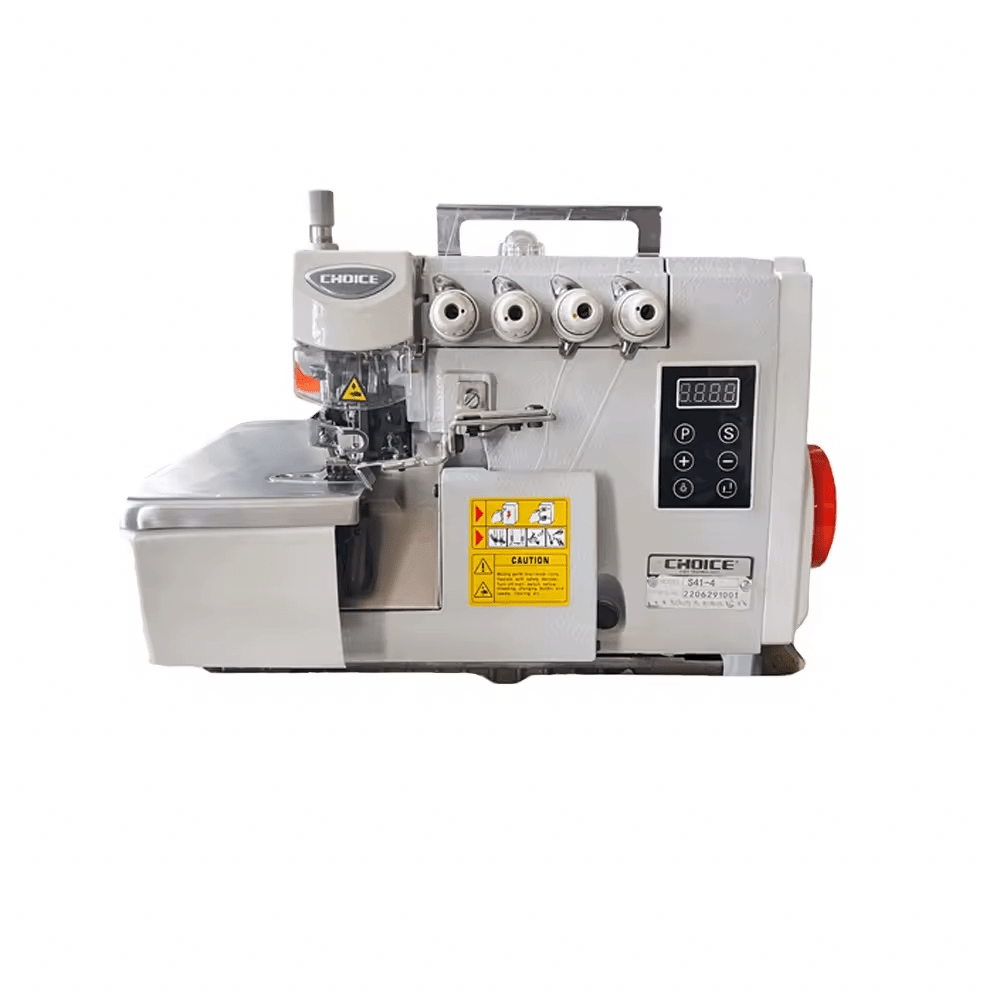 Kreatek GC S41-4 Overlock industrial sewing machine with electronic control and high-speed 550W motor in compact white metal design