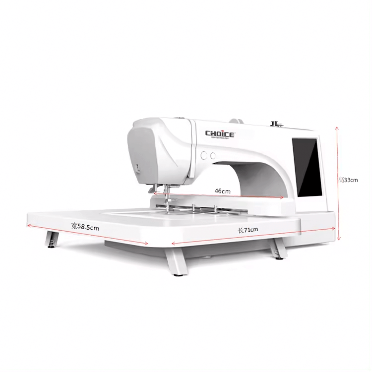 Kreatek ES6 Sy & Broderimaskin high-speed computerized sewing machine with compact white design and large workspace dimensions.