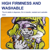 Kreatek DTF-blekk digital textile printing ink with high firmness and washability showing vibrant tiger artwork on fabric