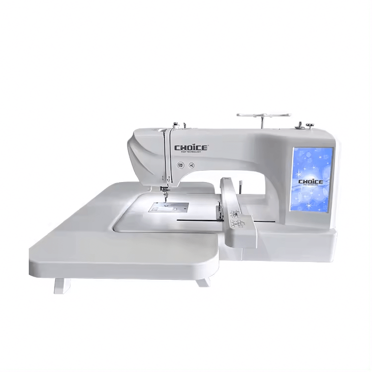 Kreatek ES6 Sy & Broderimaskin white computerized sewing and embroidery machine with extended flat workspace by Choice