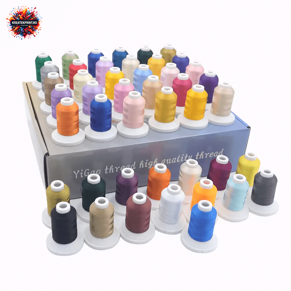YIGAO embroidery thread set with 63 vibrant polyester colors for detailed and durable stitching projects