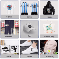 Kreatek DTF-blekk used for vibrant, durable digital textile prints on various apparel and accessories including t-shirts, jerseys, hoodies, trousers, caps, canvas bags, pillows, shoes, and schoolbags.