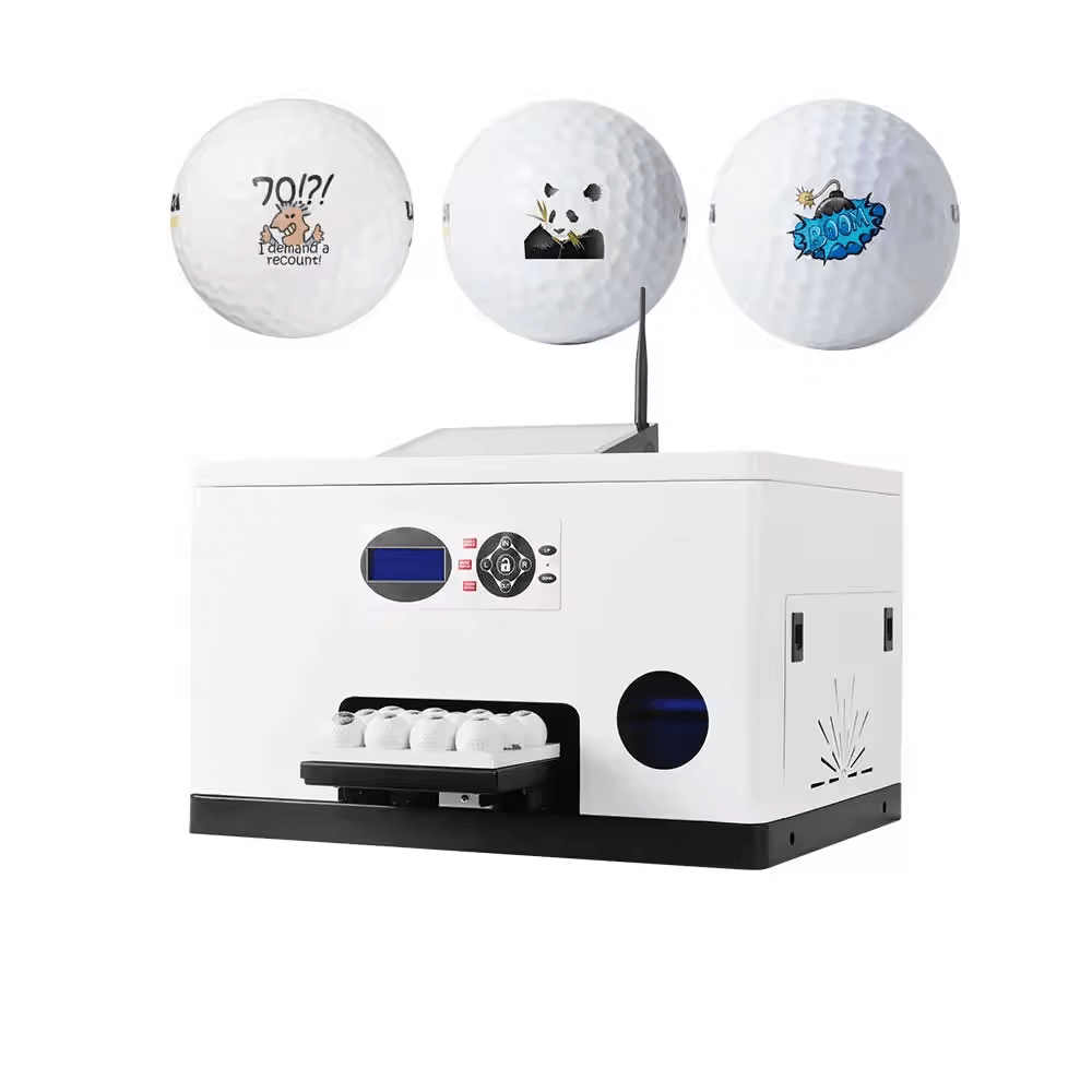 SUNIKA SK-30G Golfball UV printer with customizable multicolor printing on golfballs for personalized designs