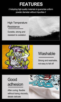 Kreatek DTF-Pulverlim white polyester melt glue powder 1kg with high temperature resistance, washable and strong adhesion for DTF printing