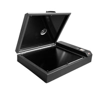 Compact black drying oven for SKA3 second generation DTF printer with hinged lid open