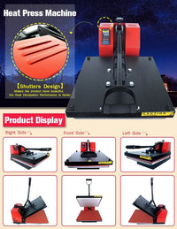 Heat press machine Varmepressmaskin Modell XY-001 with 38x38 cm heating element and ergonomic handle for professional printing on various materials