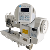 Golden Choice GC4400-D4 heavy-duty flatbed single needle sewing machine with digital control panel and manual feed mechanism for industrial lockstitch sewing.