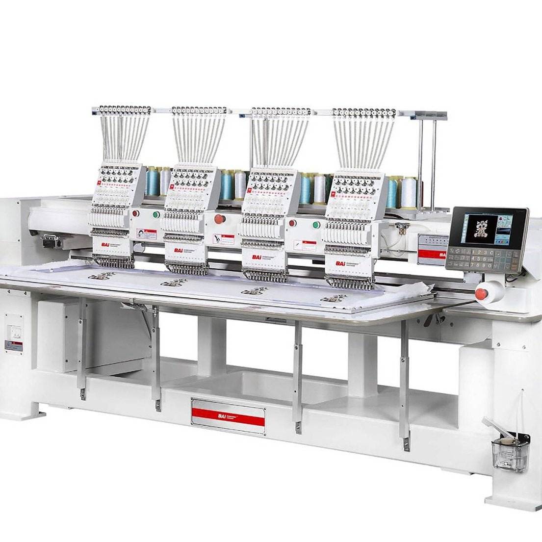 4-hoders industriell broderimaskin med 12 nåler, 400x450 mm broderiområde og 10" LCD-berøringsskjerm for kommersiell bruk