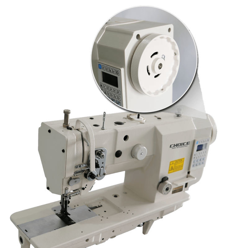 Golden Choice GC4400-D4 heavy duty flatbed single needle sewing machine with advanced data-controlled precision and manual feed mechanism