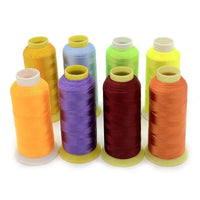 Set of colorful Flores polyester embroidery threads in various vibrant shades for machine embroidery projects