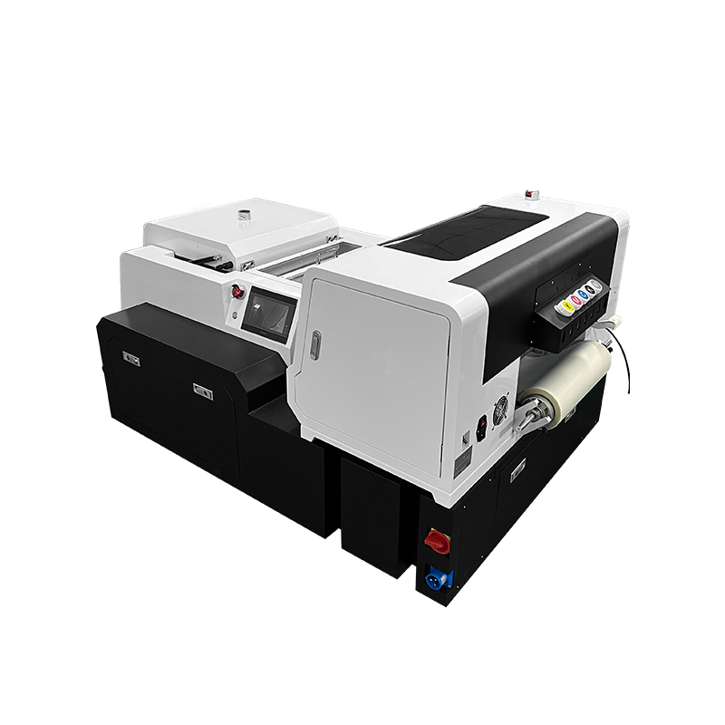 Yuxunda all-in-one DTF printer for high-speed, precise textile printing with integrated drying and white ink circulation system.