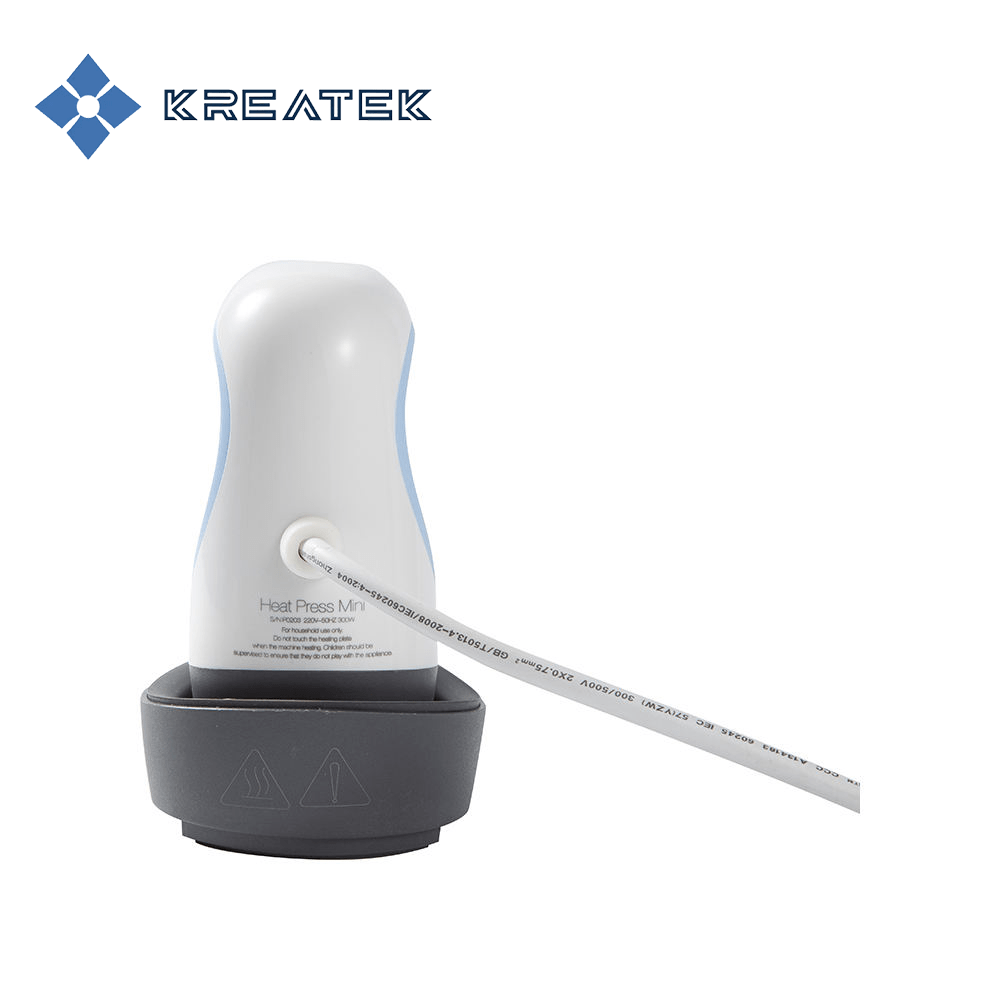 Kreatek Minipresse compact mini heat press with dual voltage and adjustable temperature for crafts