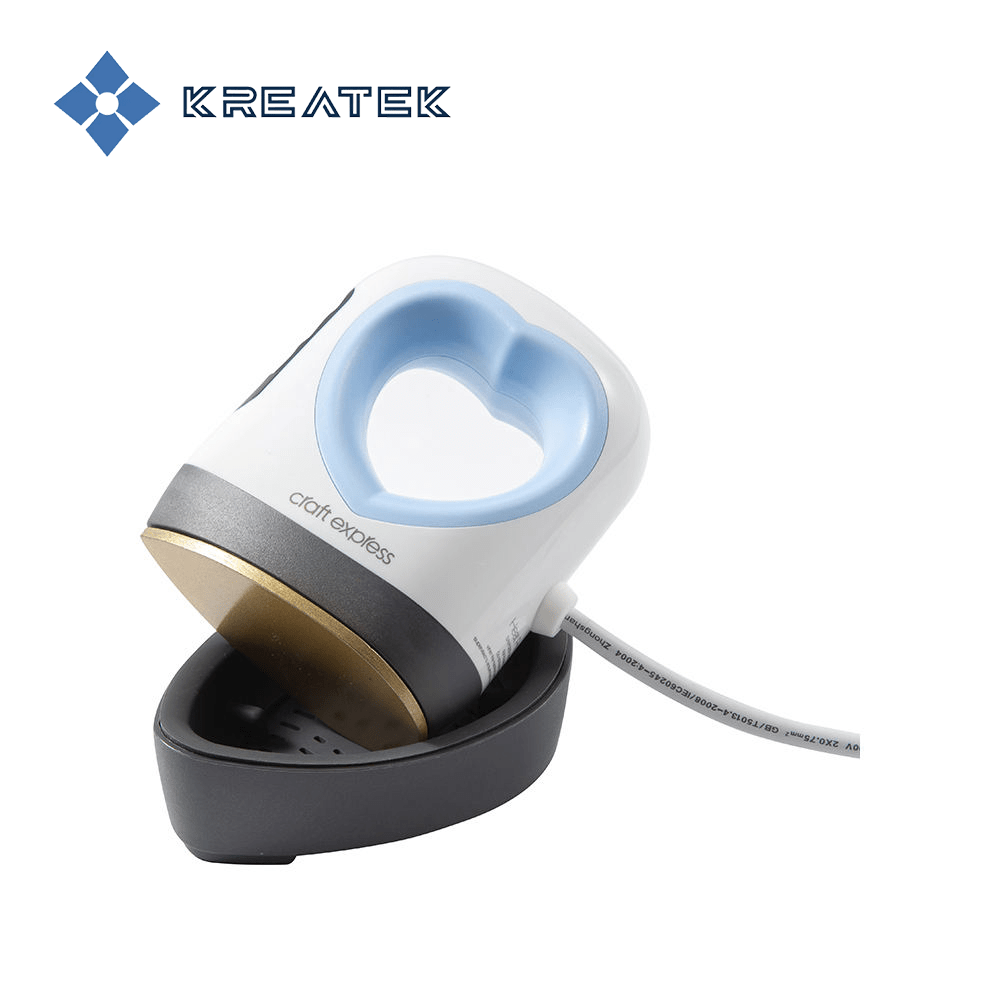 Mini Craft Express Heat Press with heart-shaped handle and compact design for precise craft heat pressing.