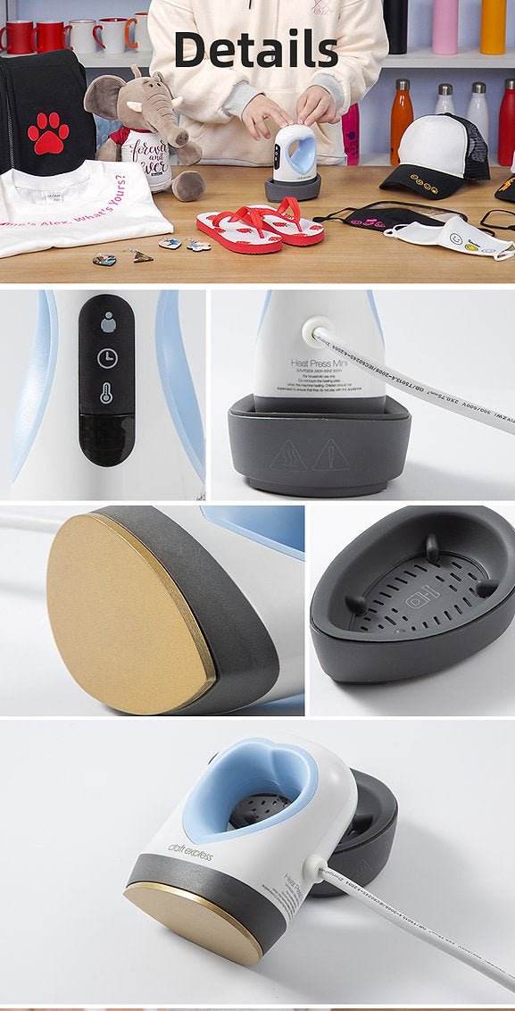 Compact Mini Craft Express Heat Press with adjustable temperature and timer for precise heat transfer projects