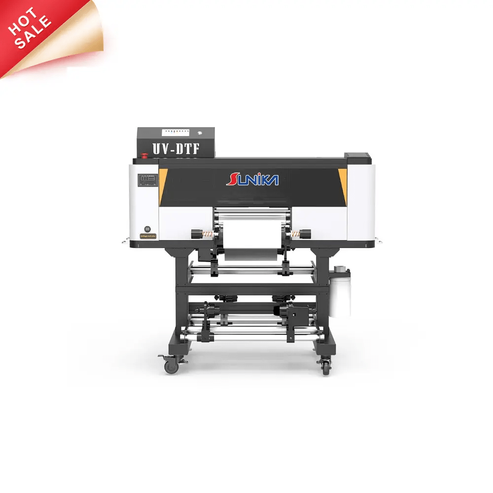 SUNIKA UV-DTF SK30-3 printer with 3 Epson F1080 printheads for high-quality versatile printing on various materials