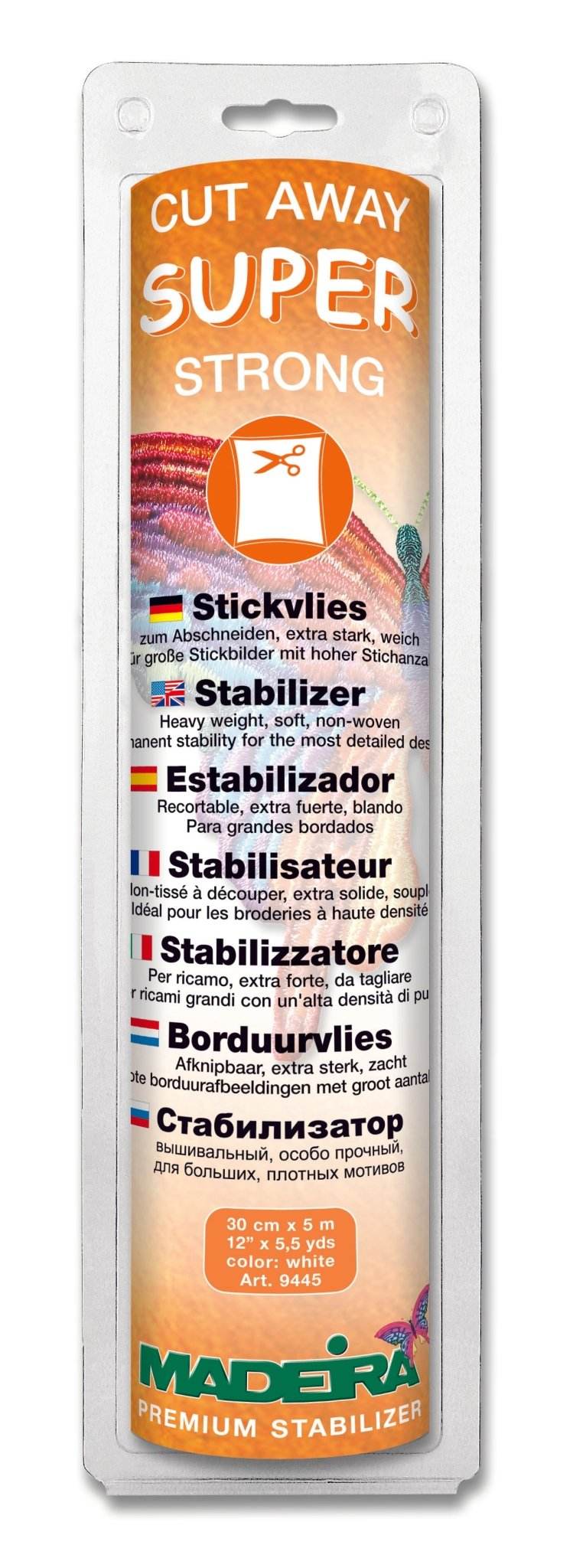 Madeira 9445 Cut Away Stabilizer Super strong white - Kreatek.no
