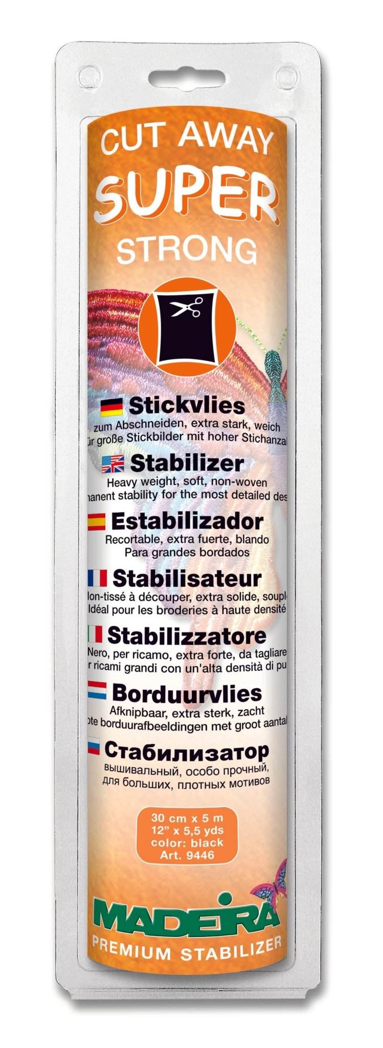 MADEIRA 9446 Cut Away Stabilizer Super Strong Black - Kreatek.no