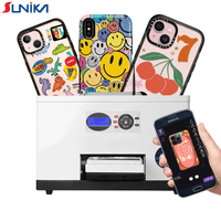Sunika SK-A3C UV printer producing colorful custom phone cases with Epson F1080-A1 printhead technology