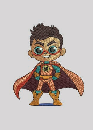Embroidery file of Superhero boy 