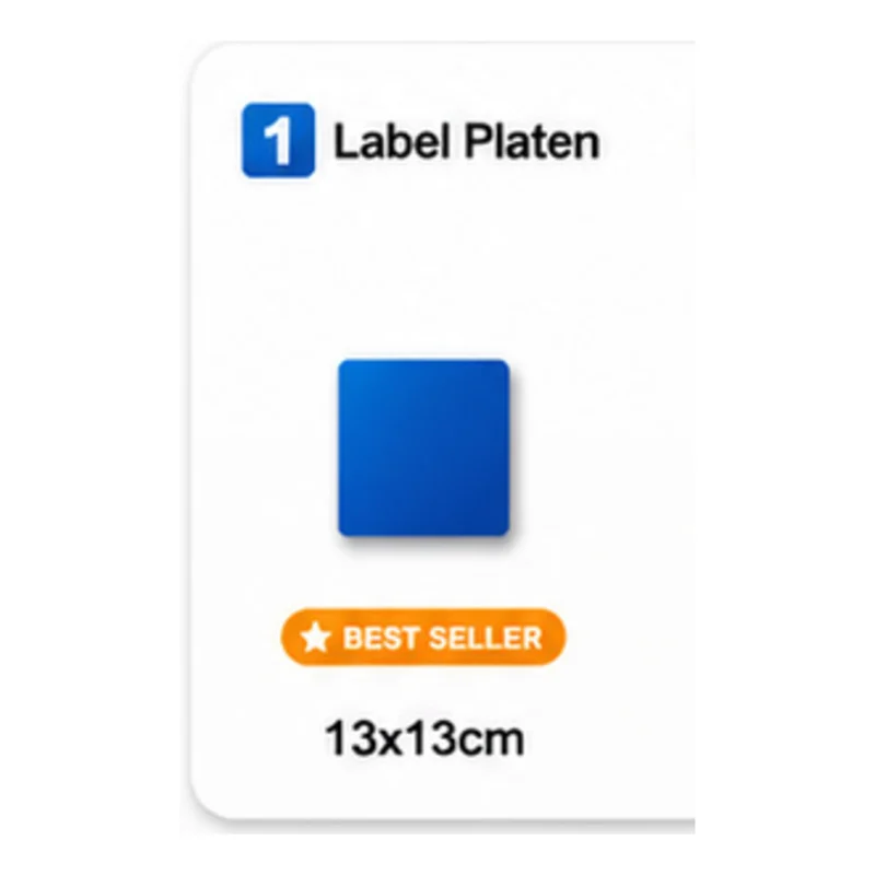 Etikettplate 13 × 13 cm – underplate til varmepresse