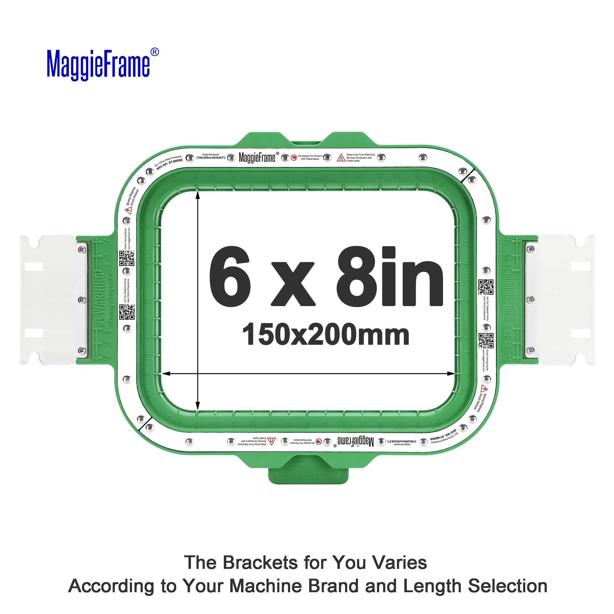 MaggieFrame ST-M0608 for kinesiske maskiner med Double U / HoopTalent-feste