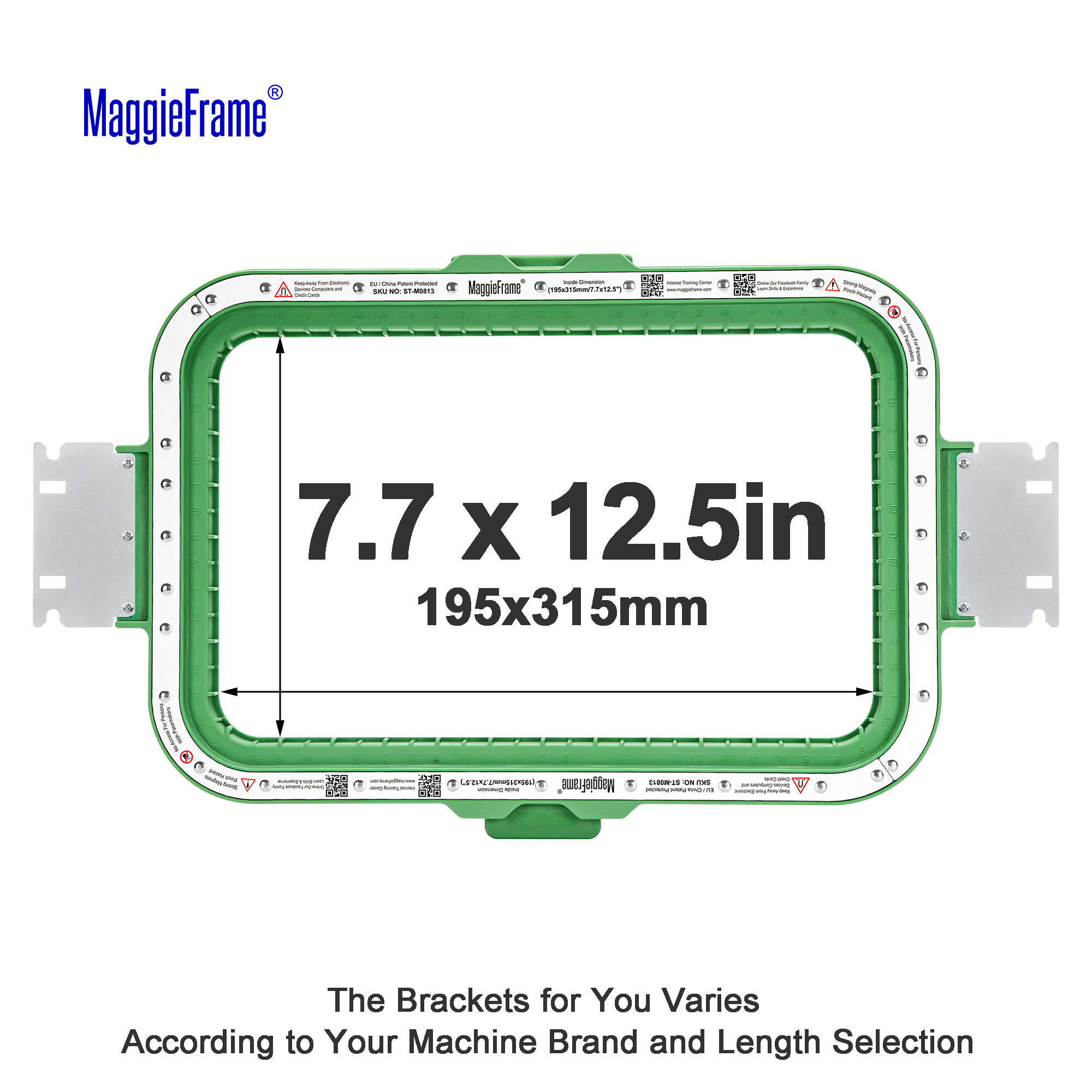 MaggieFrame ST-M0813 for kinesiske maskiner med Double U / HoopTalent-feste