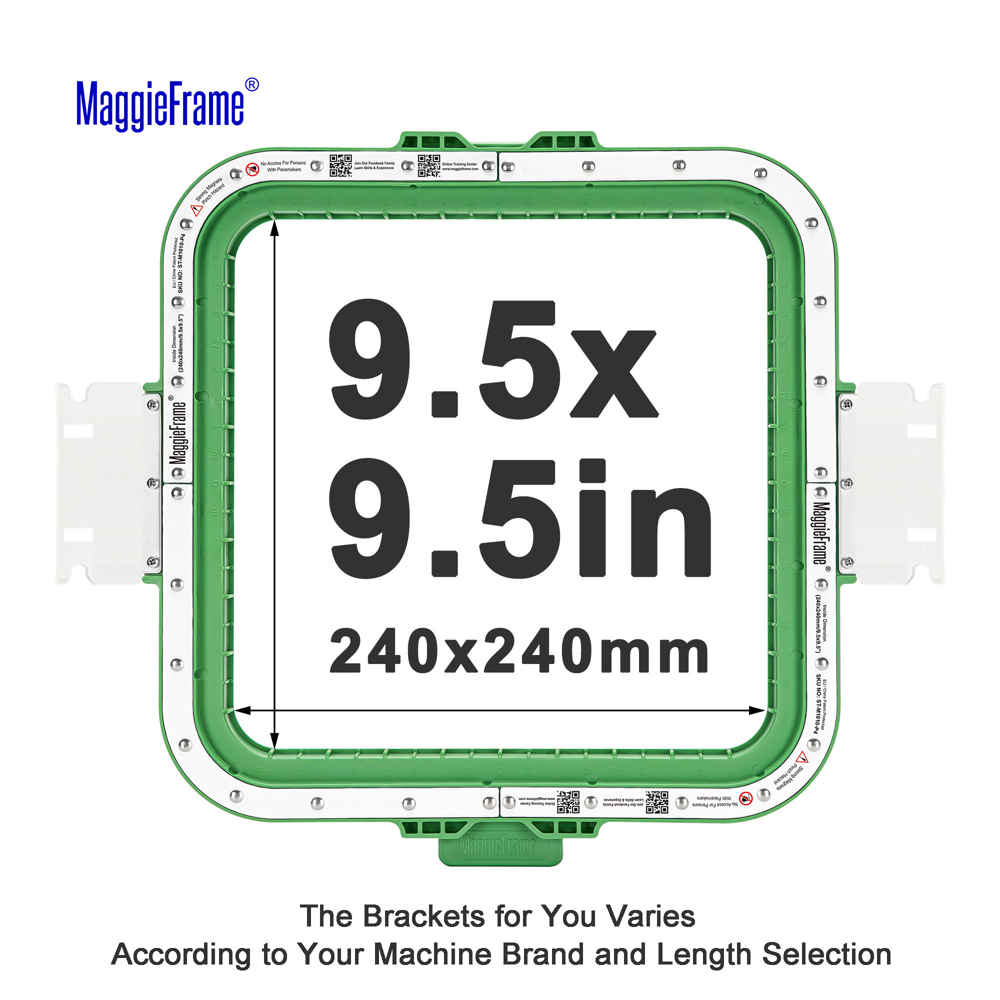 MaggieFrame ST-M1010 for kinesiske maskiner med Double U / HoopTalent-feste