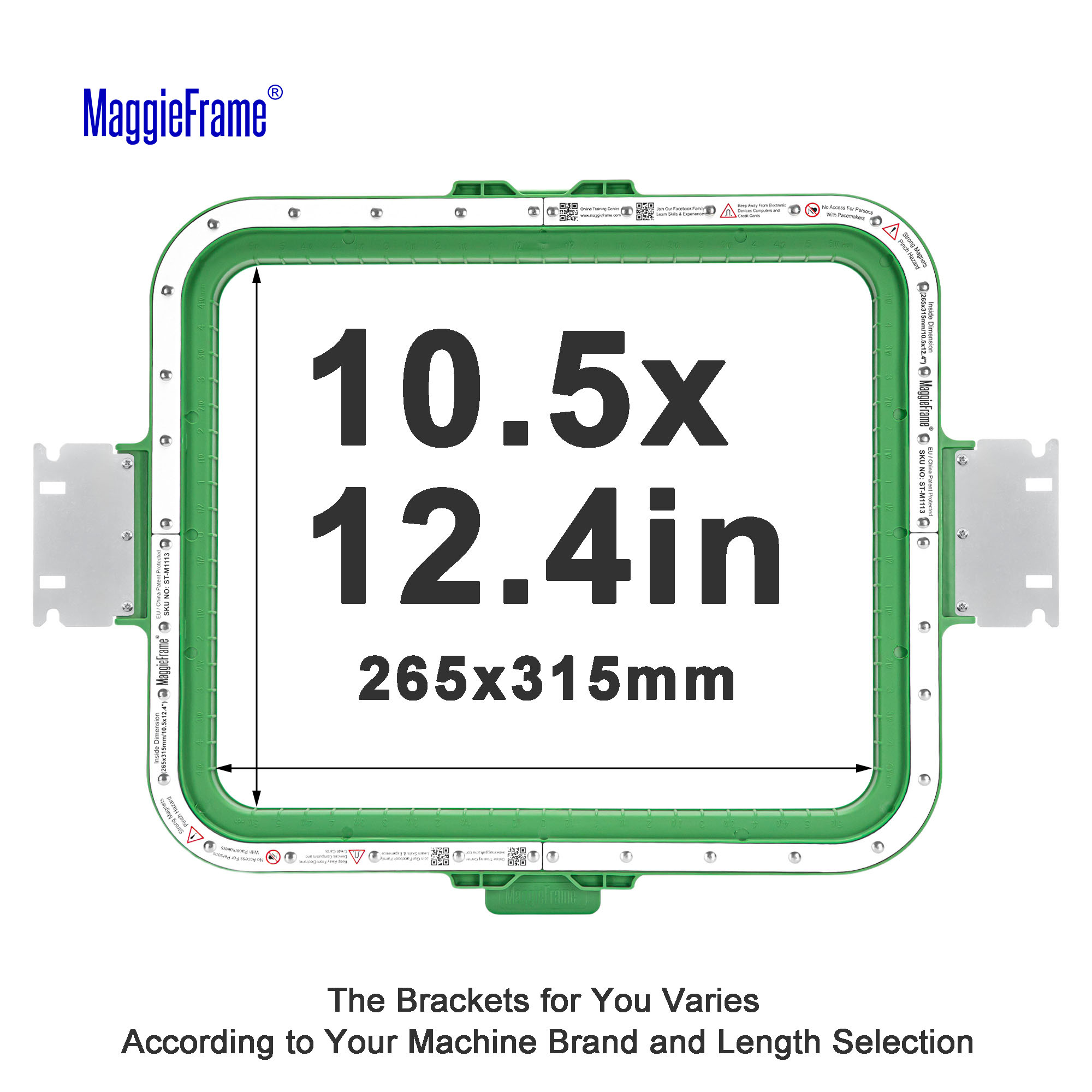 MaggieFrame ST-M1113 for kinesiske maskiner med Double U / HoopTalent-feste