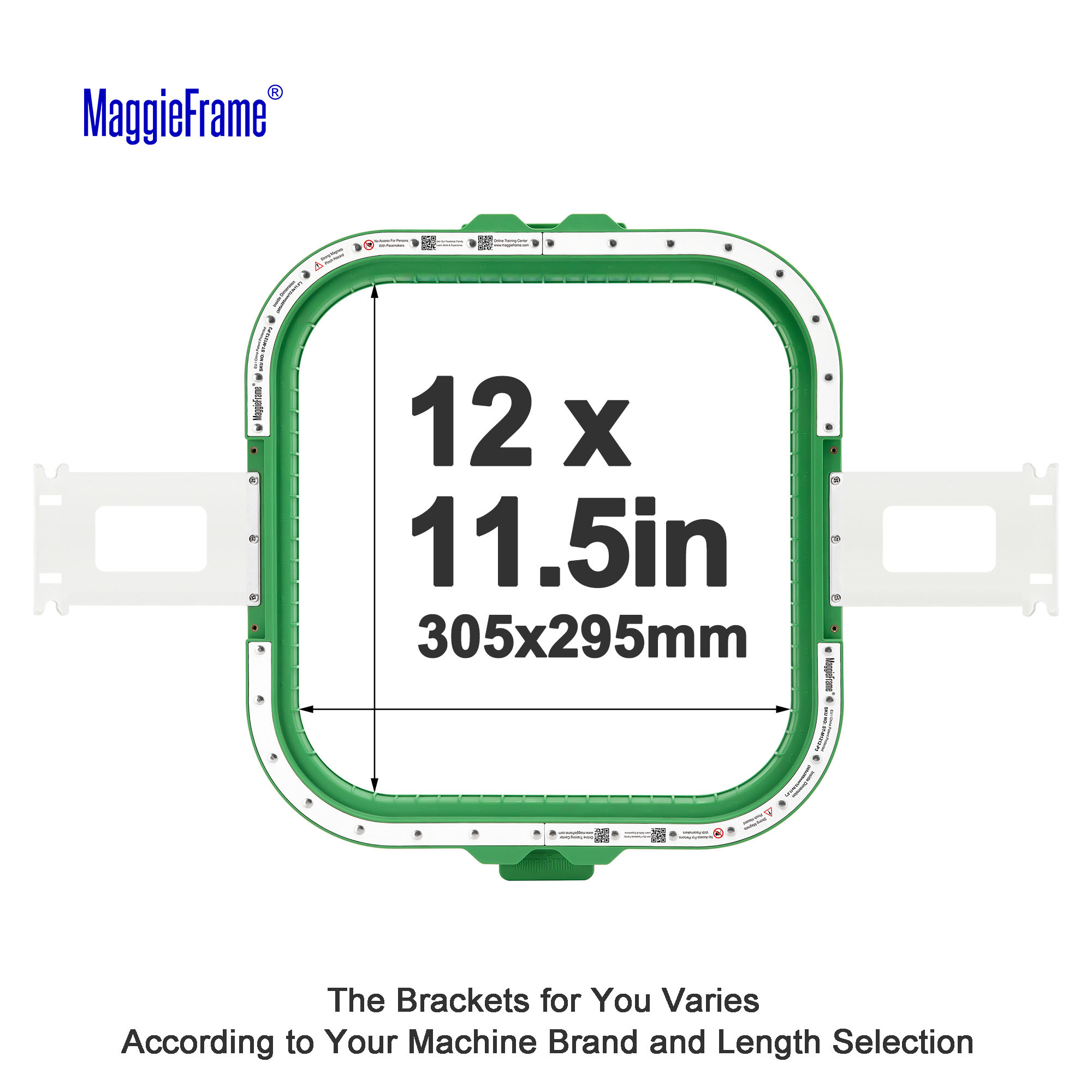 MaggieFrame ST-M1212 for kinesiske maskiner med Double U / HoopTalent-feste