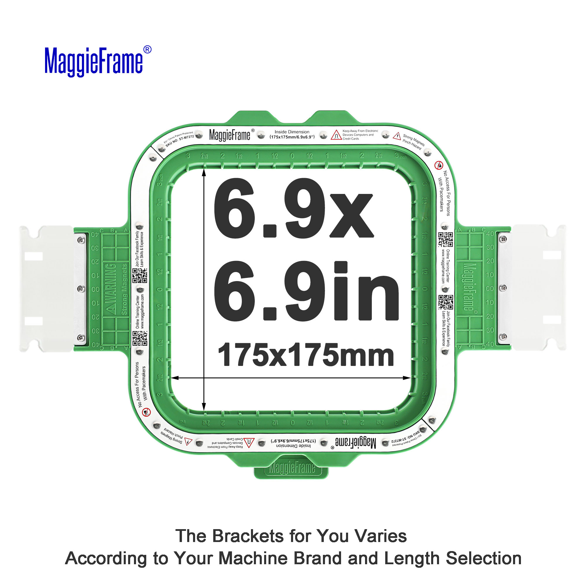MaggieFrame ST-M7272 for kinesiske maskiner med Double U / HoopTalent-feste