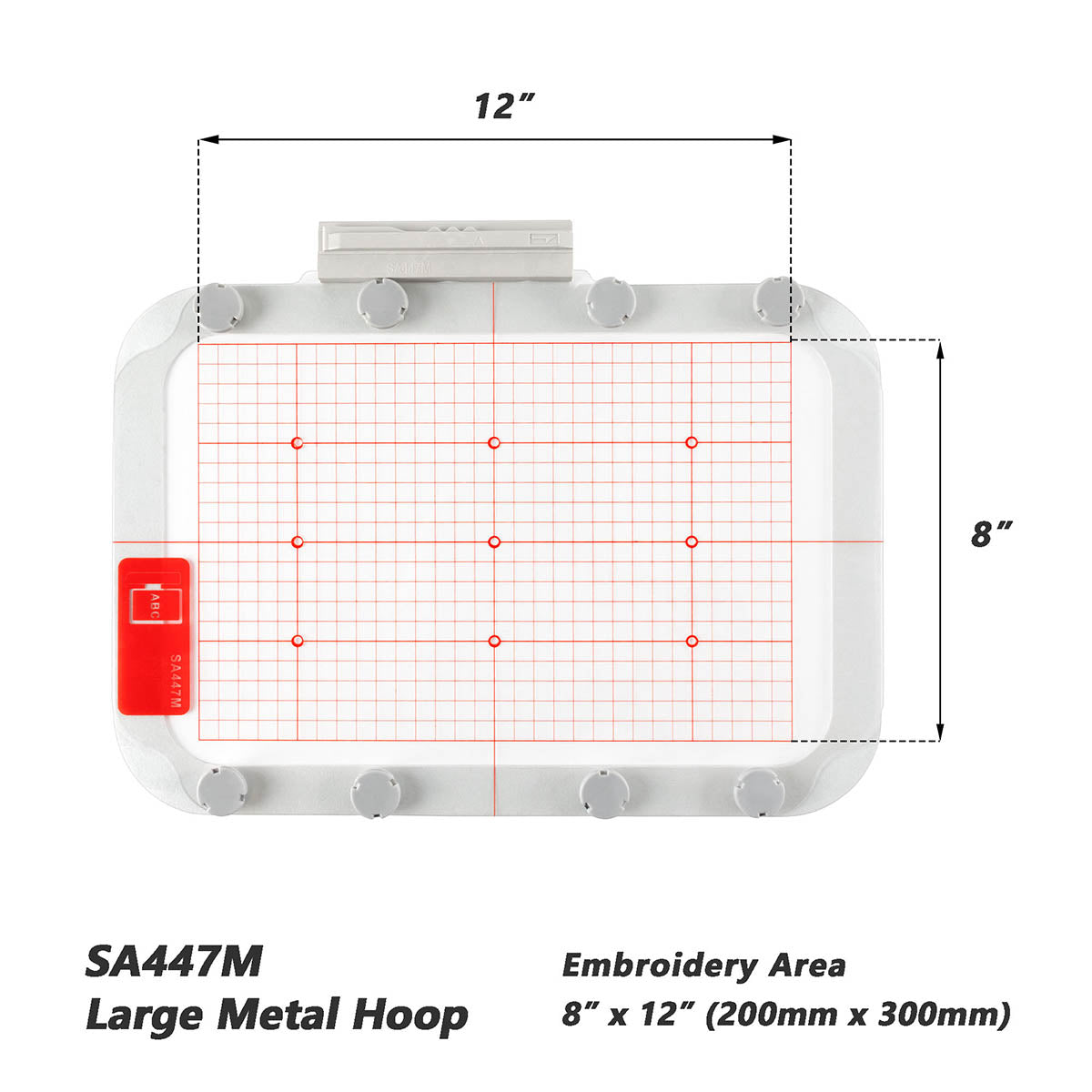 Magnetramme for Babylock Solaris Destiny Ellisimo, Metal Magnet Embroidery Machine Sash Frame (8x12"-SA447M)